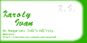karoly ivan business card
